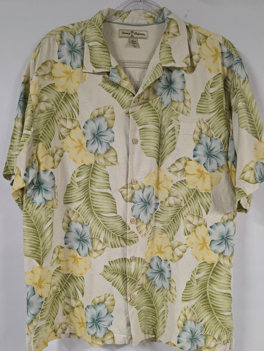 Vtg Tommy Bahama Men's 100% Silk Hawaiian Button-Down Shirt, Aloha, Sz L